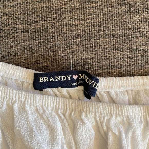 White Brandy Melville off the shoulder blouse - Picture 2 of 3